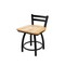 Holland Bar Stool Co 18" Low Back Swivel Vanity Stool, Black Wrinkle, Nat Oak Seat 41118BWNatOak - alternate 1